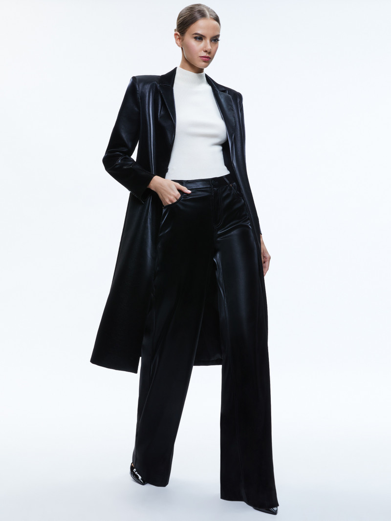 MYA VEGAN LEATHER LONG BLAZER 1