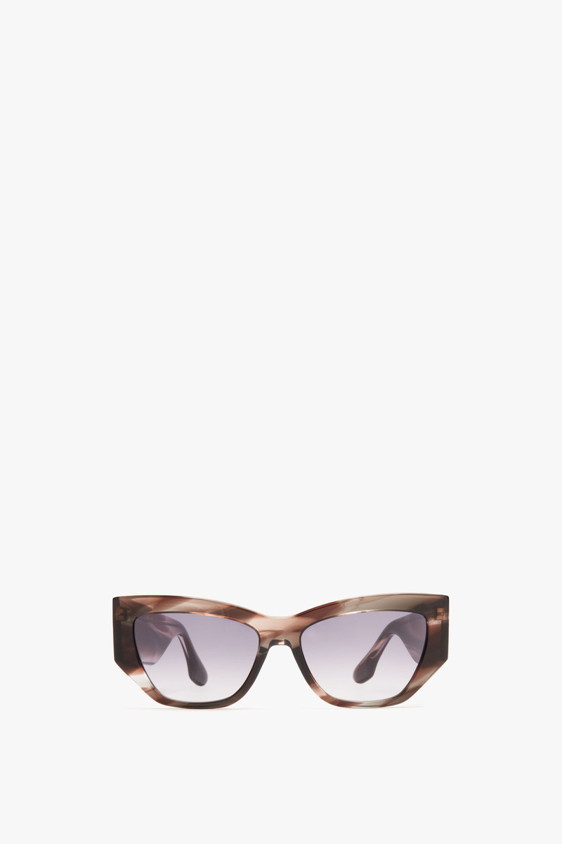 Sculptural Frame Sunglasses in Striped Grey 1