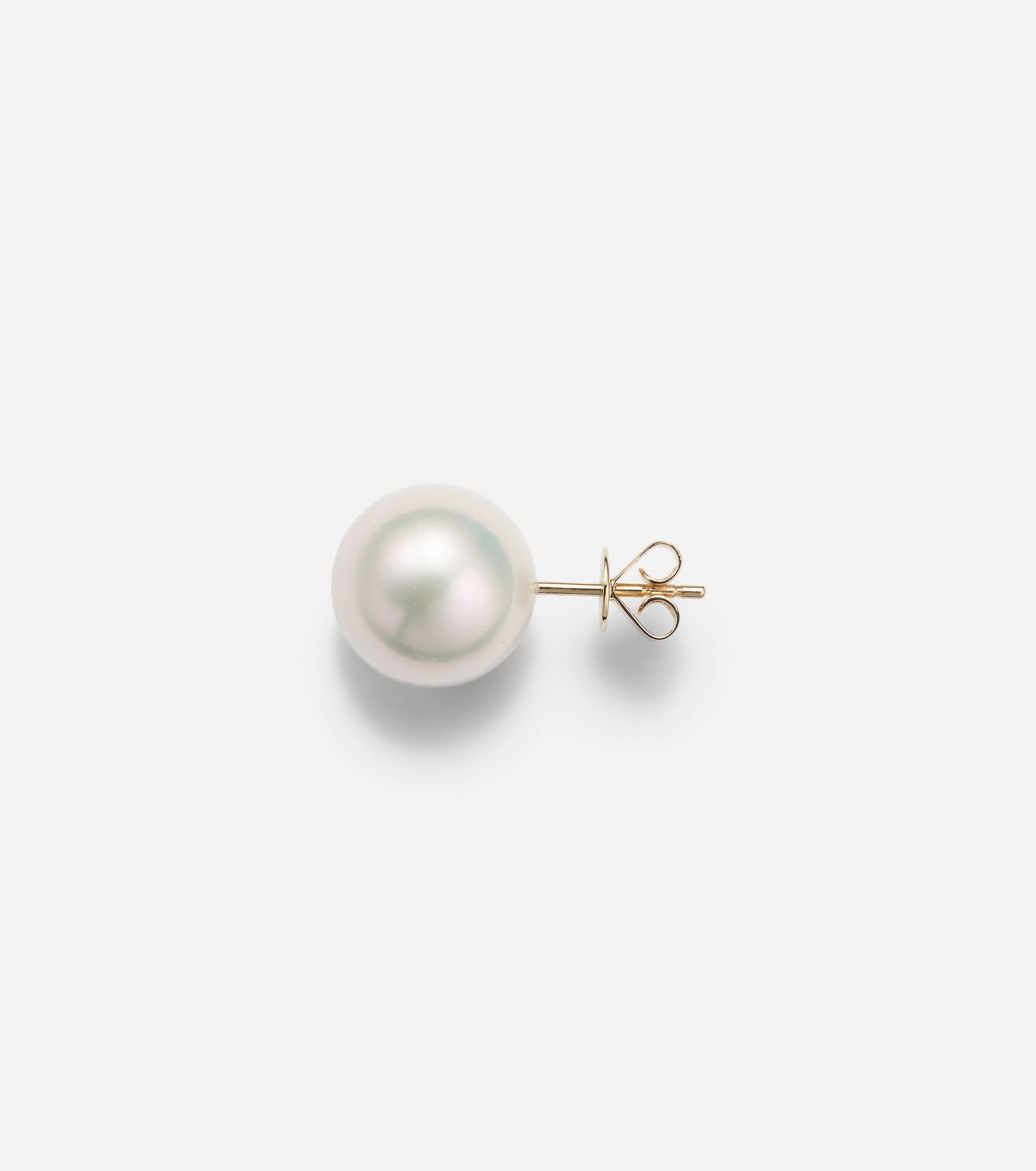 14kt gold single earring with freshwater pearl - 4