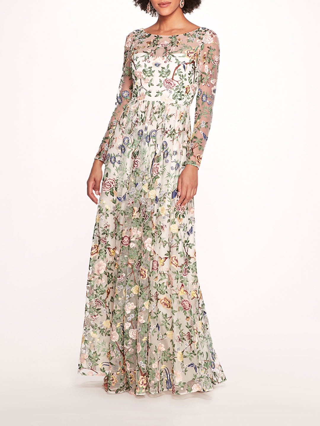 BOTANICAL EMBROIDERED GOWN - 1