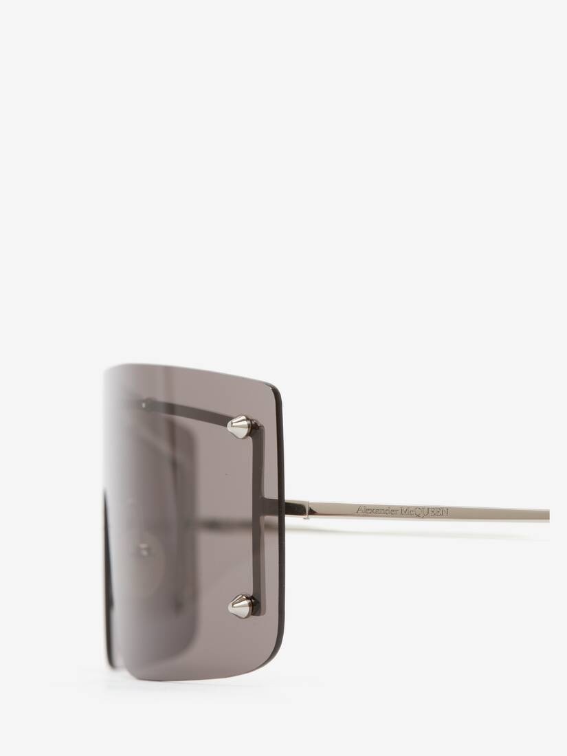 Spike Studs Mask Sunglasses in Smoke/silver - 5