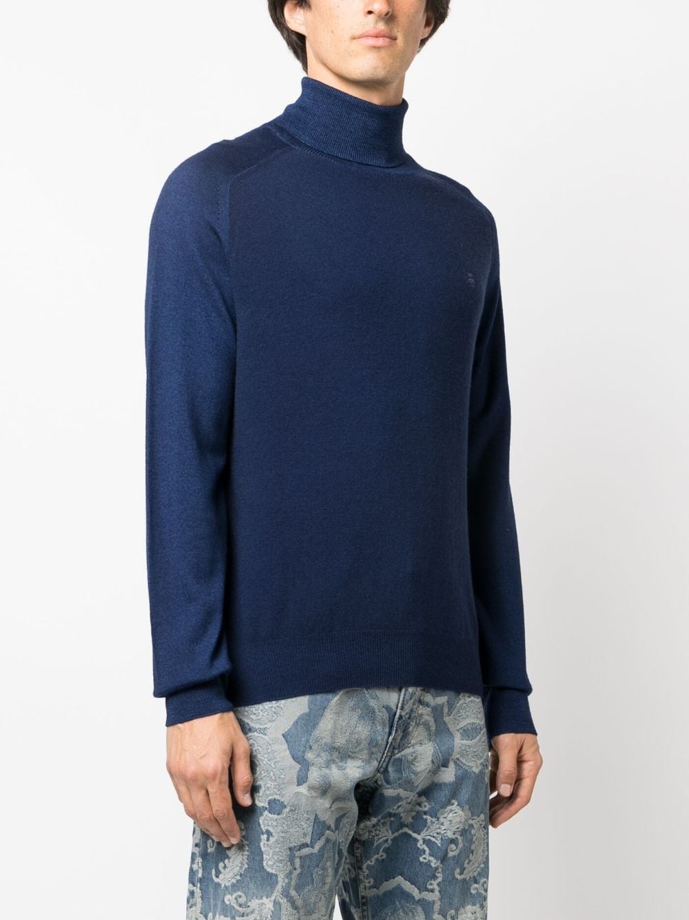 Pegaso-embroidered high-neck jumper - 3