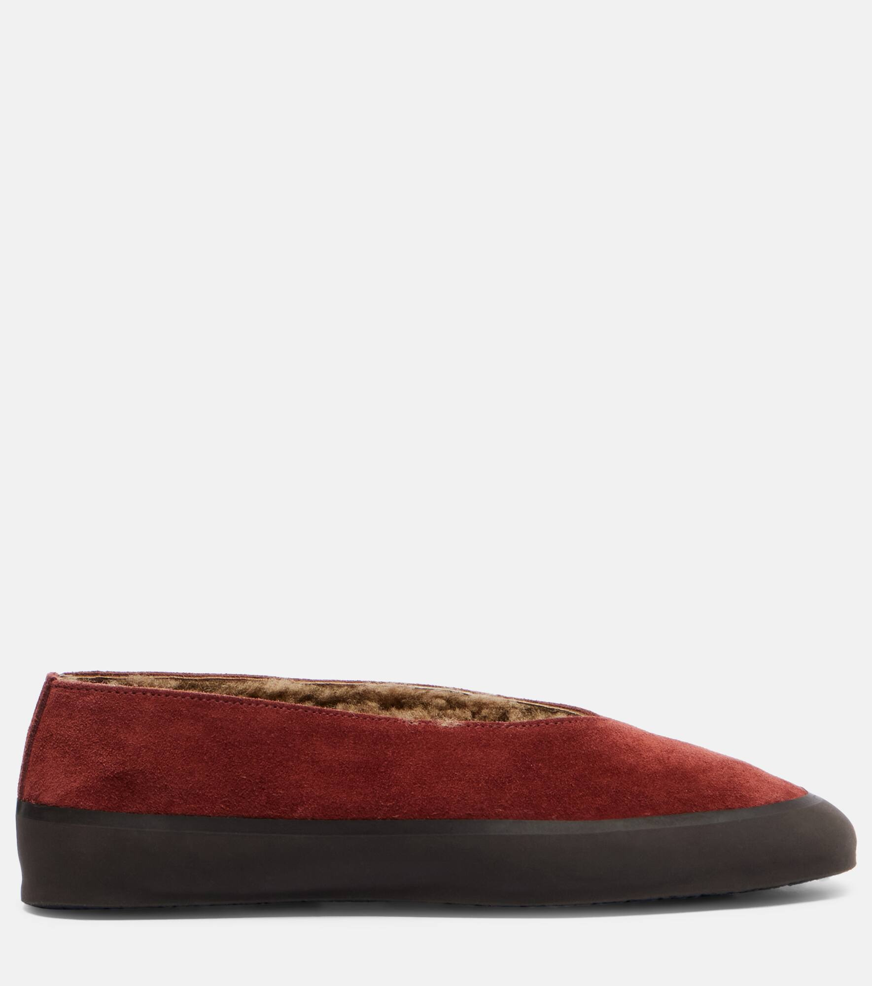 Apres Ski shearling-lined suede flats - 4