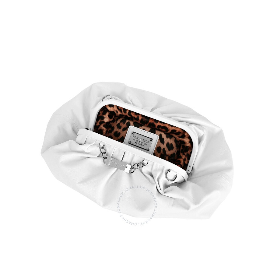 Philipp Plein Embossed Monogram Leather Pillow Bag In White - 5