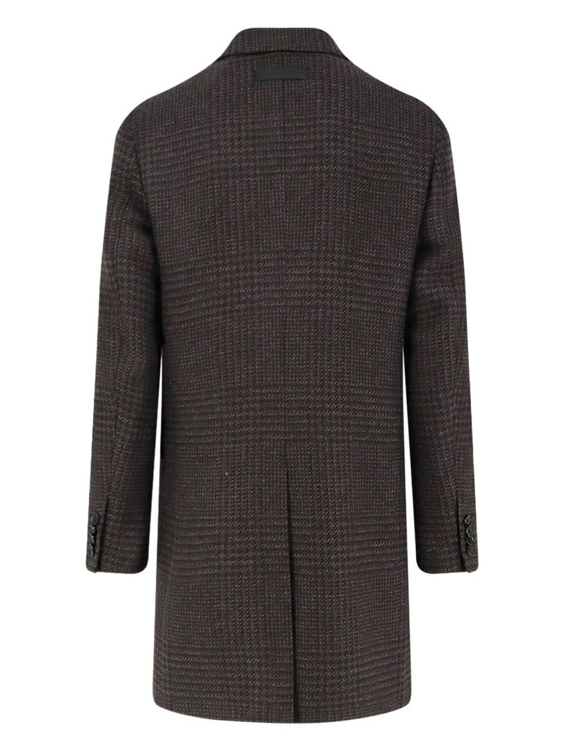 ZEGNA double-breasted check coat outlook