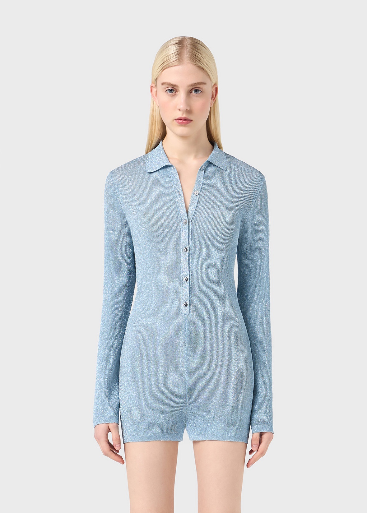 LUREX KNIT JUMPSUIT WITH BUTTONS - 3