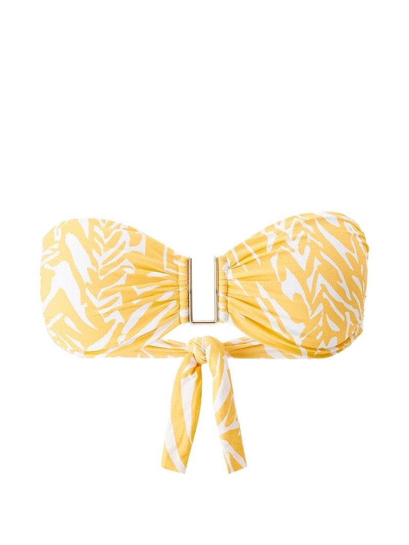 animal-print strapless bikini top 1