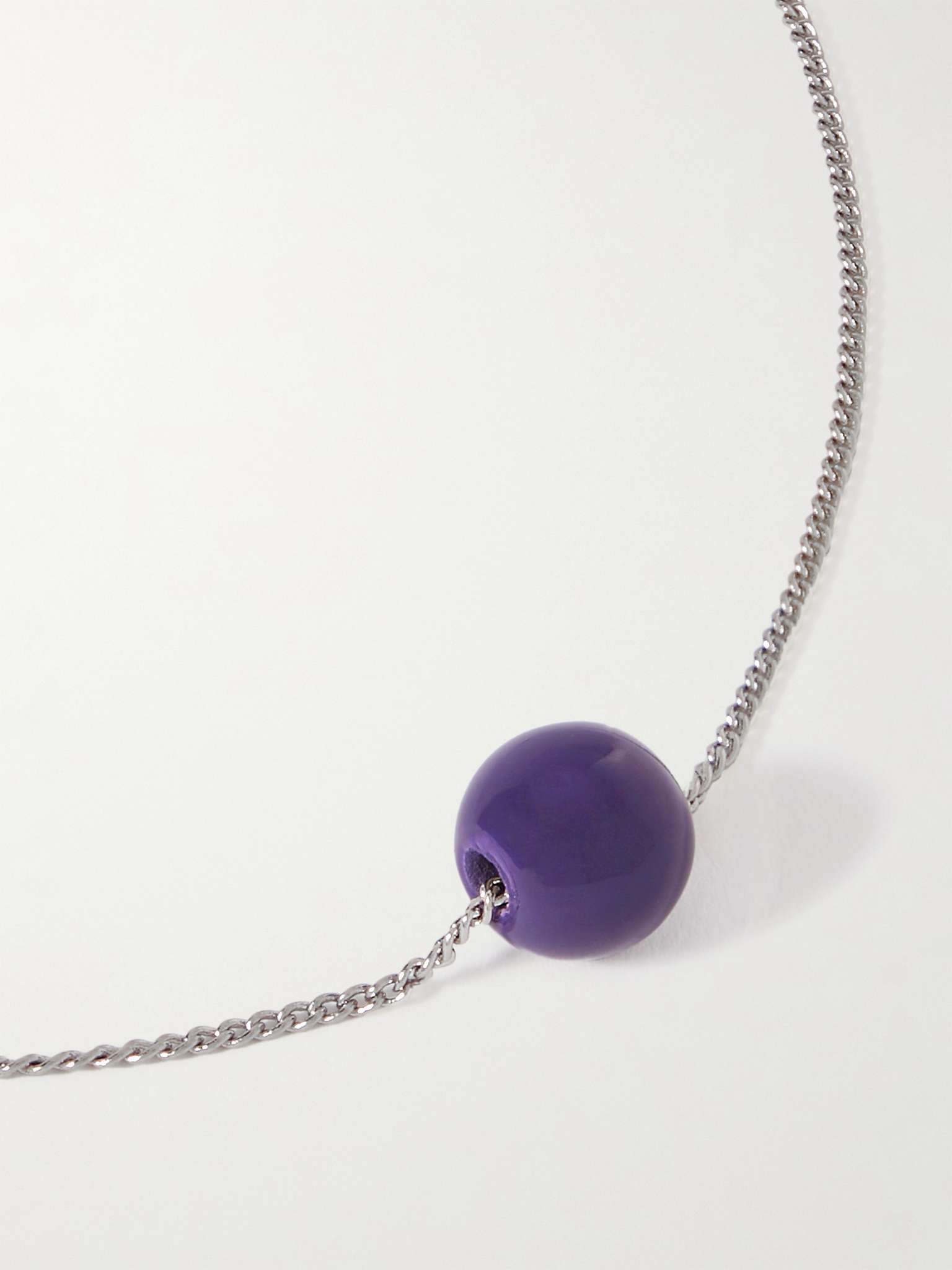 Silver-Tone and Enamel Chain Necklace - 1