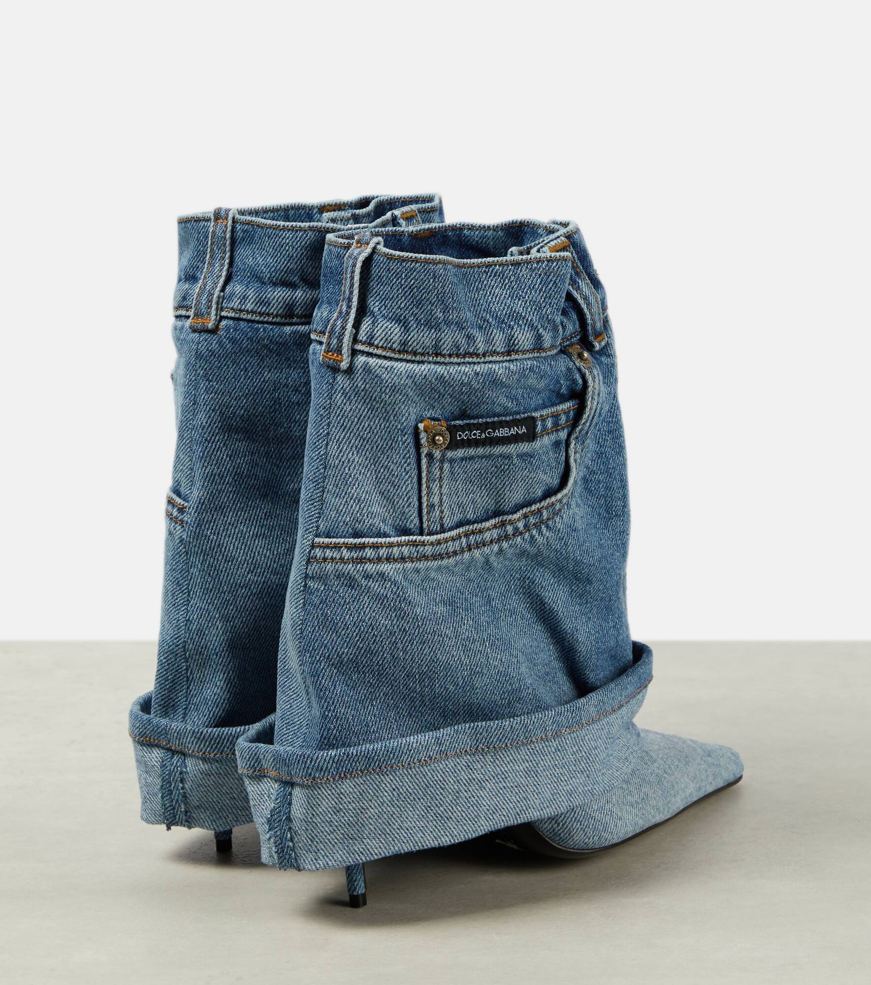 105 patchwork denim ankle boots - 3