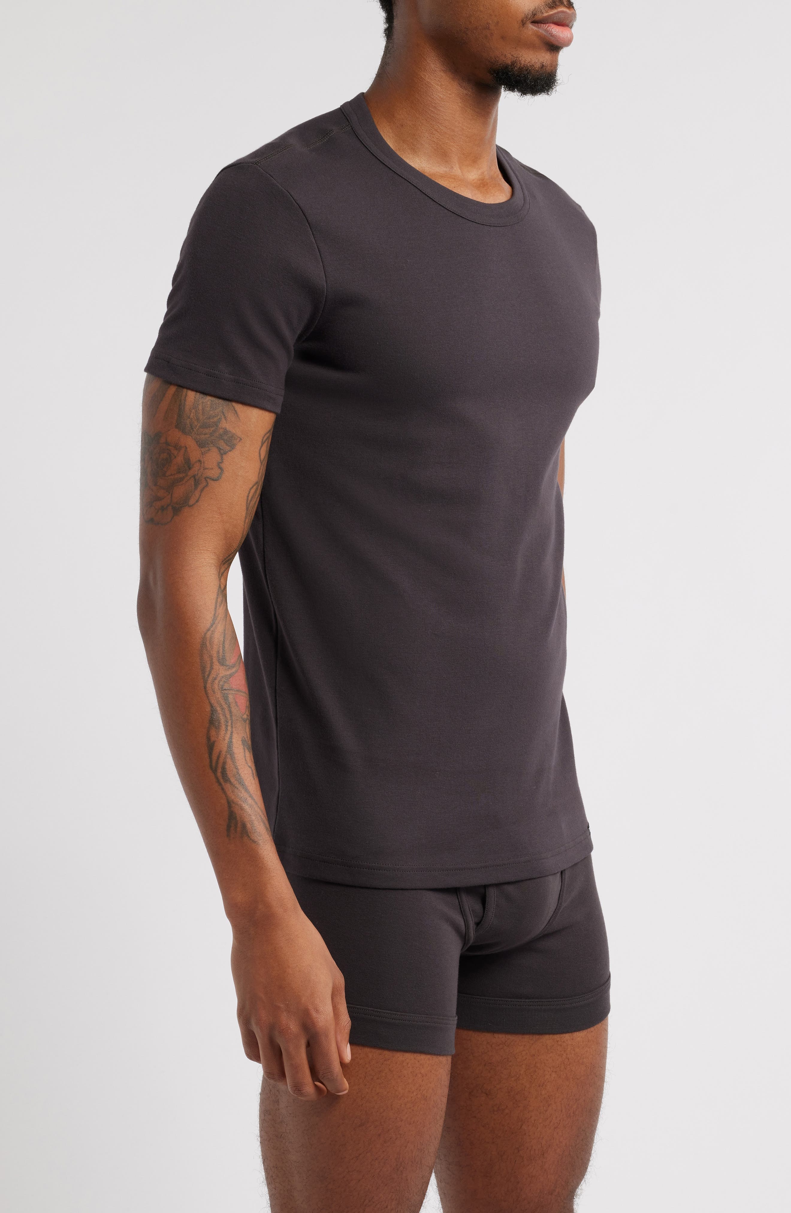 TOM FORD Cotton Jersey Crewneck T-Shirt in Dark Mink at Nordstrom - 3