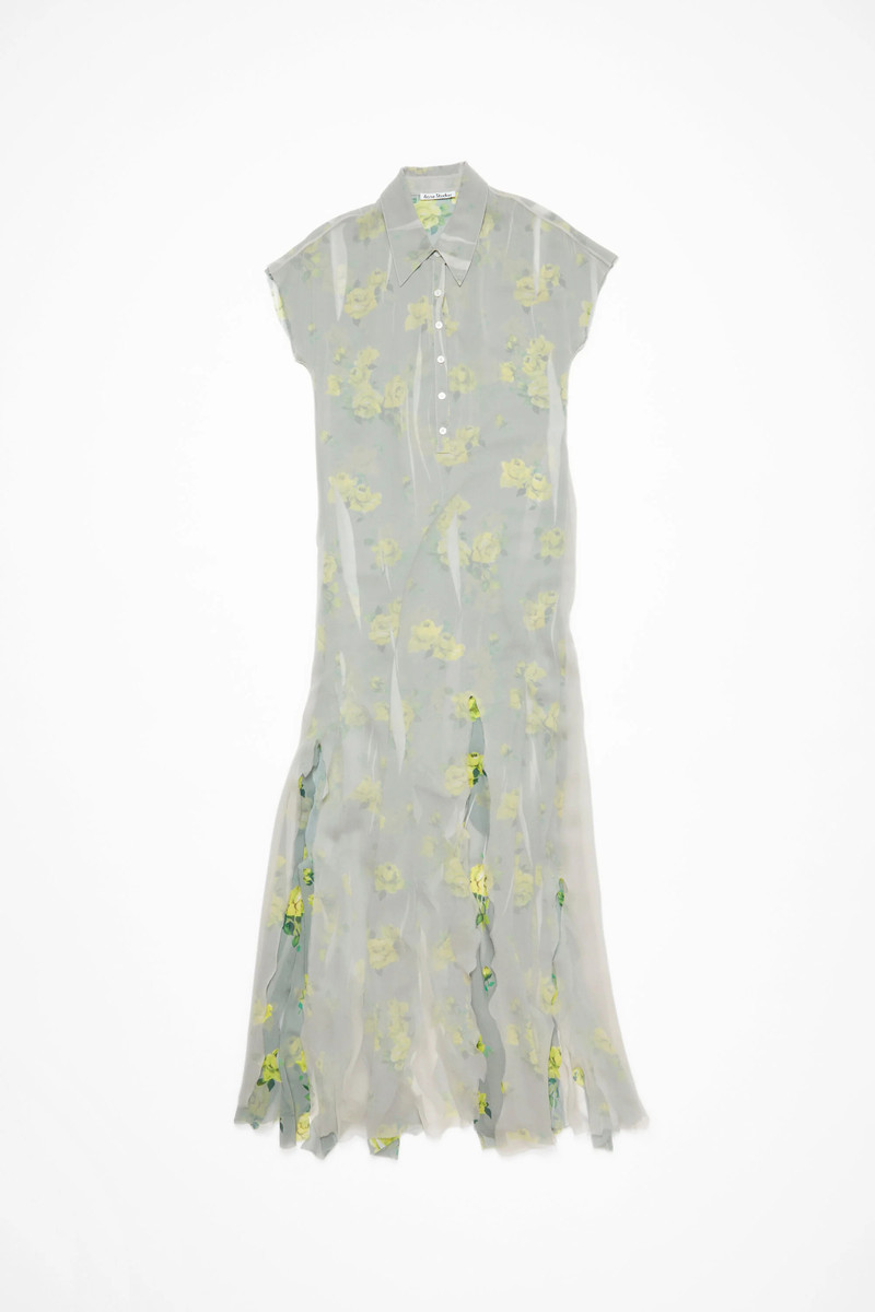 Layered dress - Yellow/grey - 1