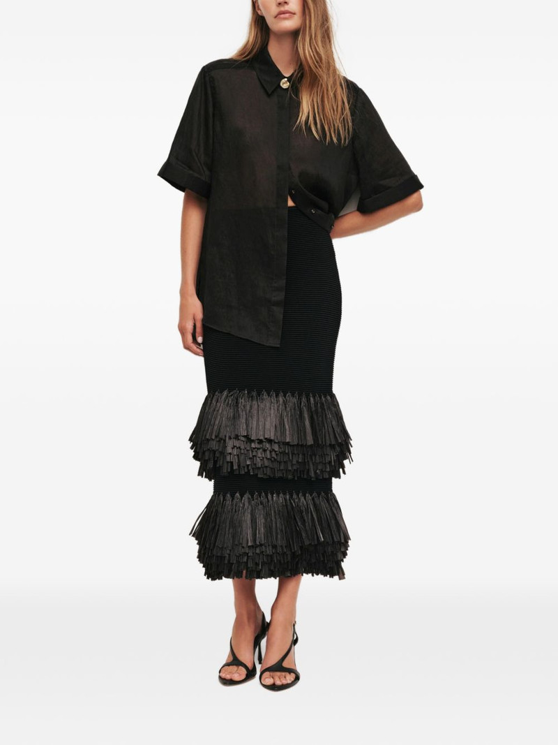 Aje. Agave fringed midi skirt outlook