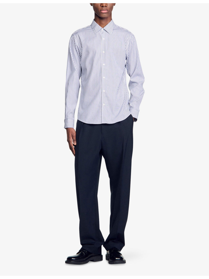 Sandro Striped Long-Sleeved Cotton Shirt outlook