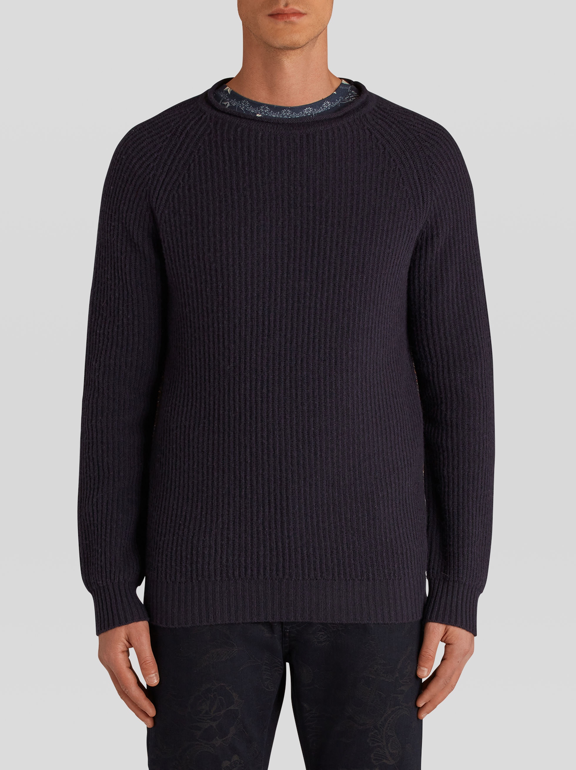 VIRGIN WOOL JUMPER WITH JERSEY TAPE - 2