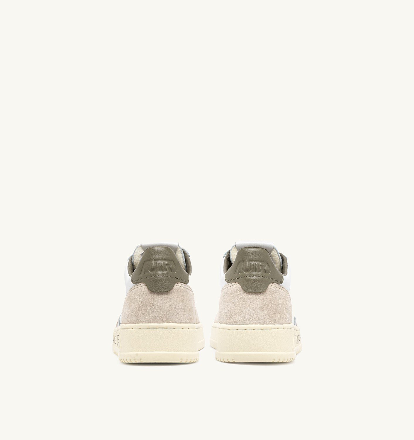 MEDALIST LOW SNEAKERS IN LEATHER AND SUEDE COLOR WHITE AND COVERT GREEN WITH LETTERING - 3