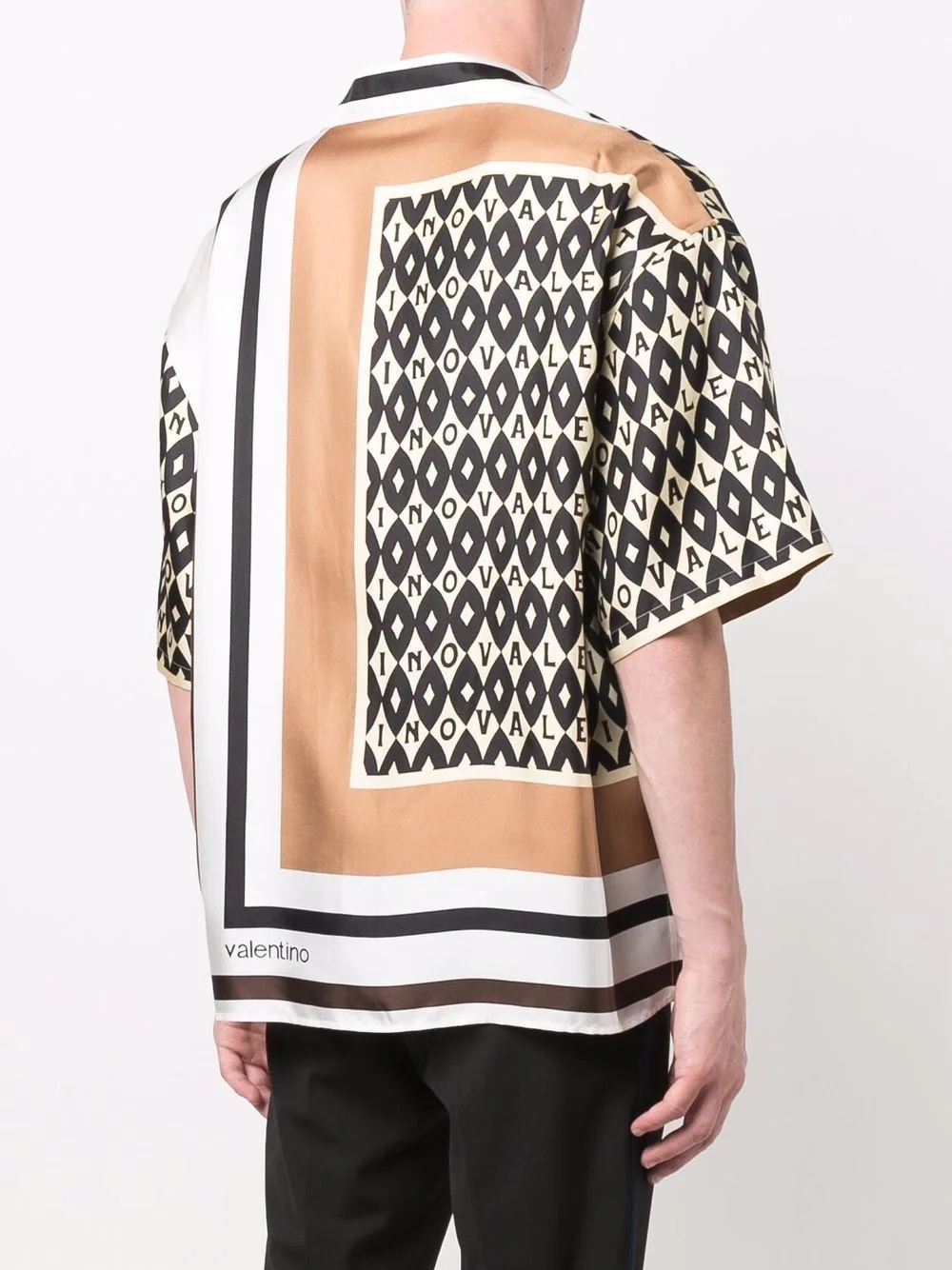 logo-print silk shirt - 4