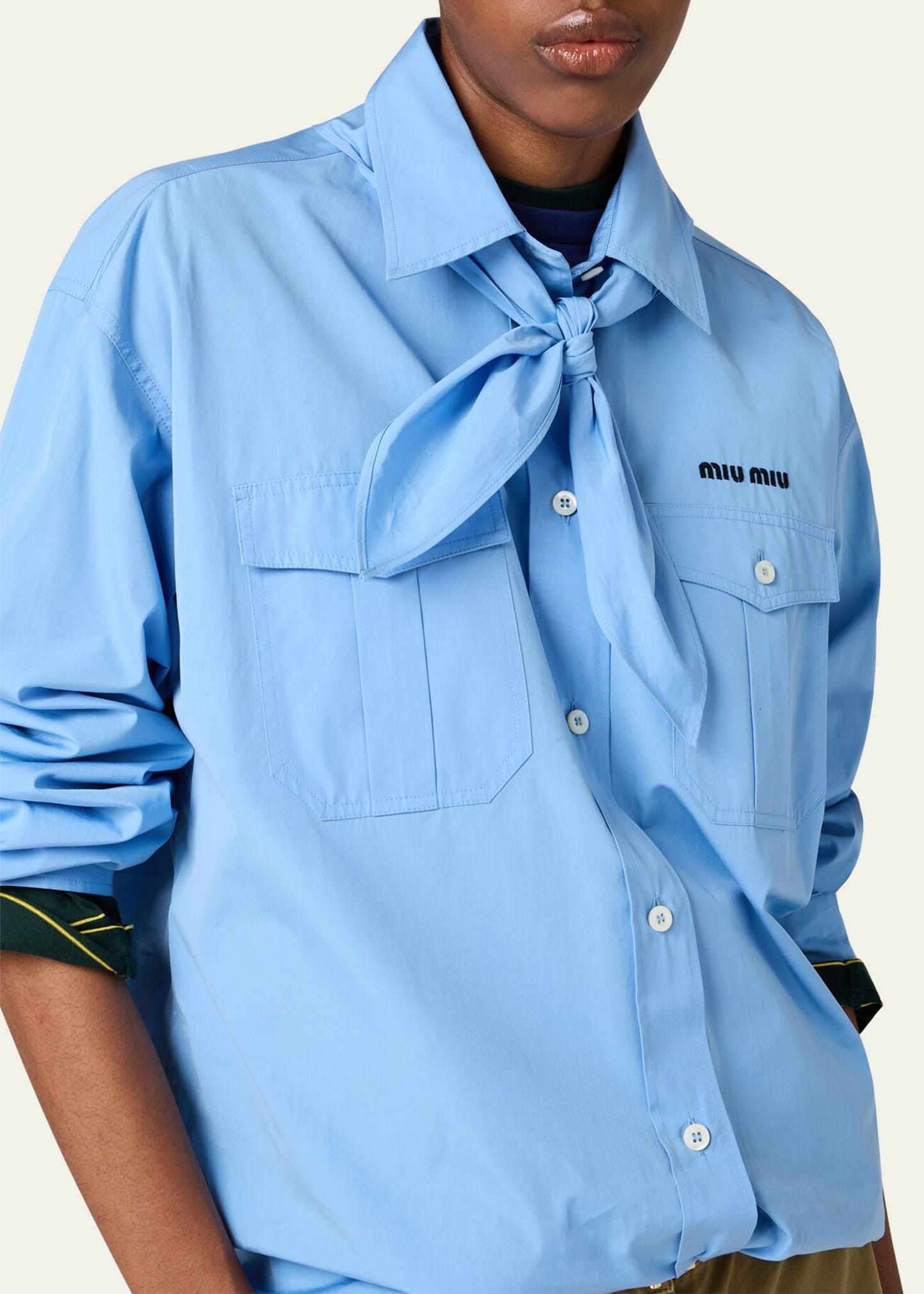 Neck-Tie Button-Down Shirt - 4
