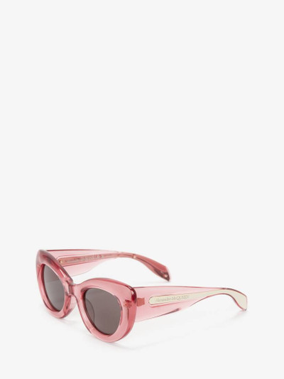 Alexander McQueen Women's The Curve Cat-eye Sunglasses in Pink outlook