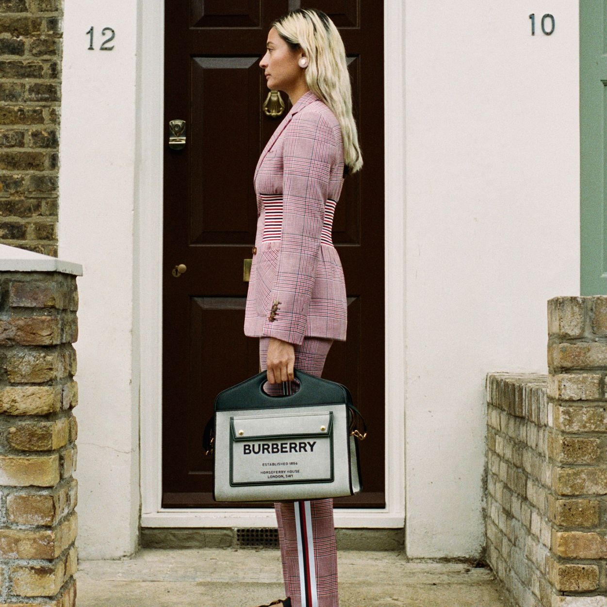 Medium Two-tone Canvas and Leather Pocket Tote - 10