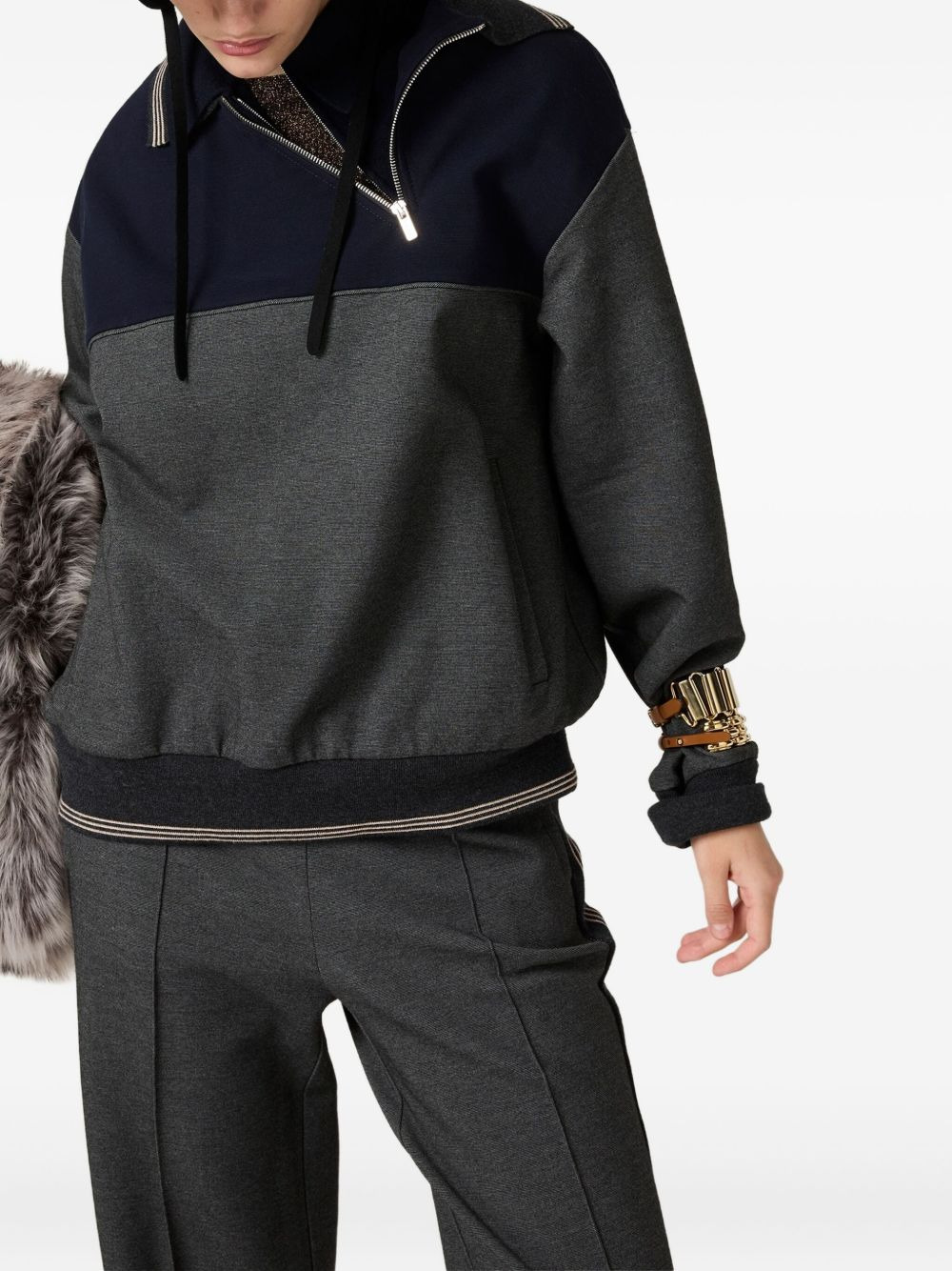 polo-neck zipped sweatshirt - 4