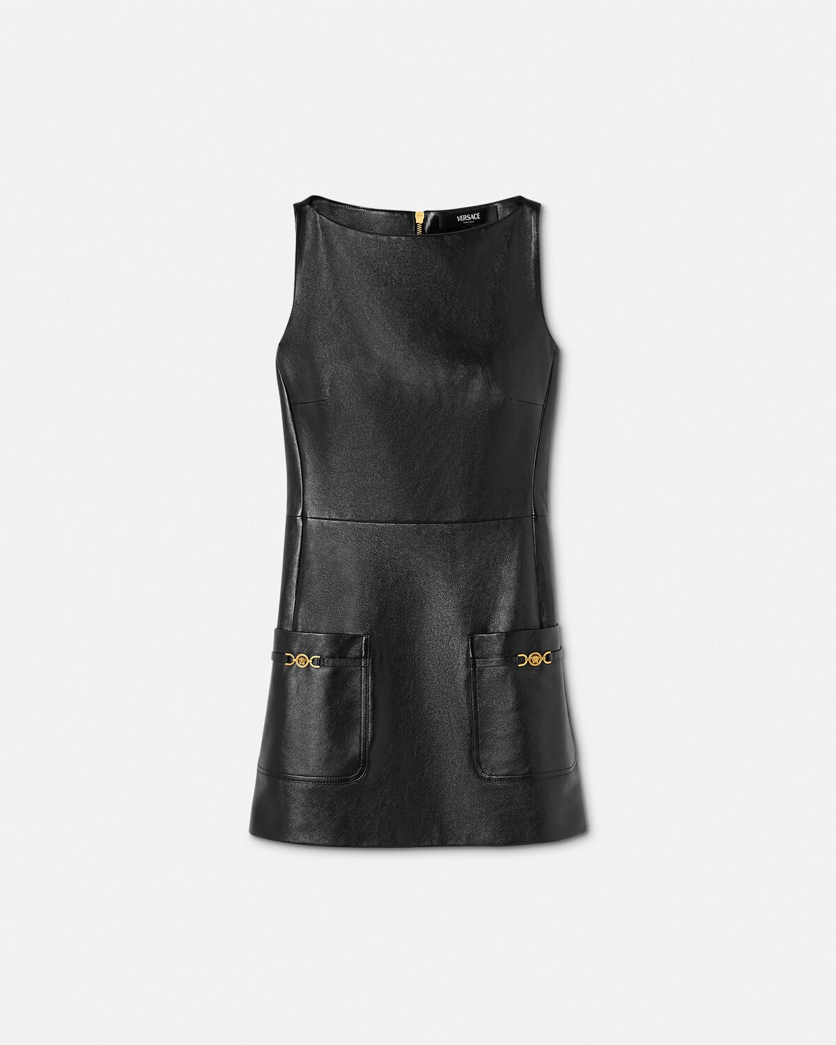 Leather Shift Mini Dress - 1