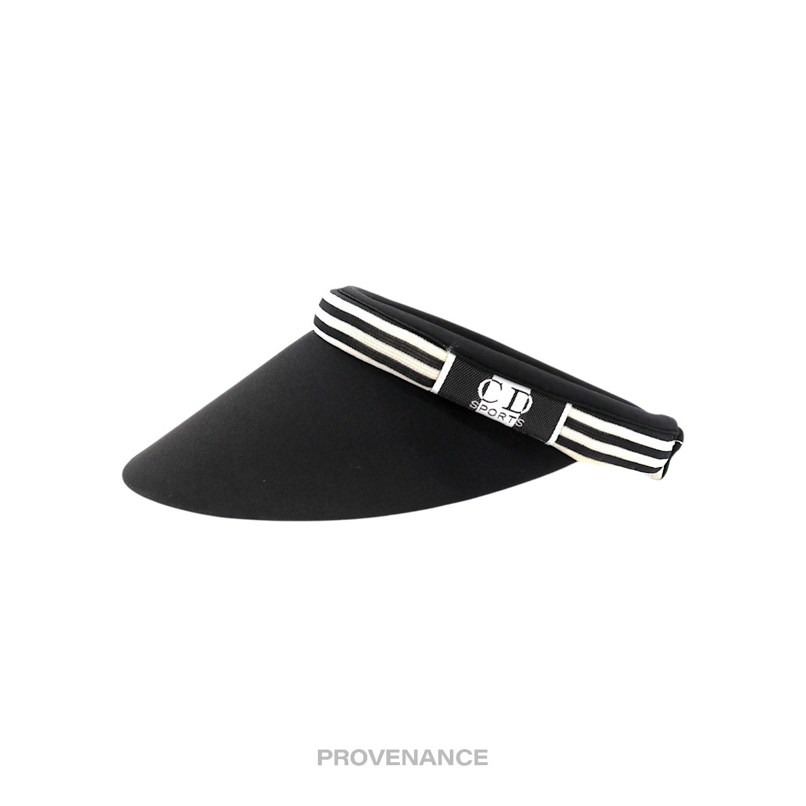 Christian Dior CD Sports Logo Visor - Striped Black White - 2