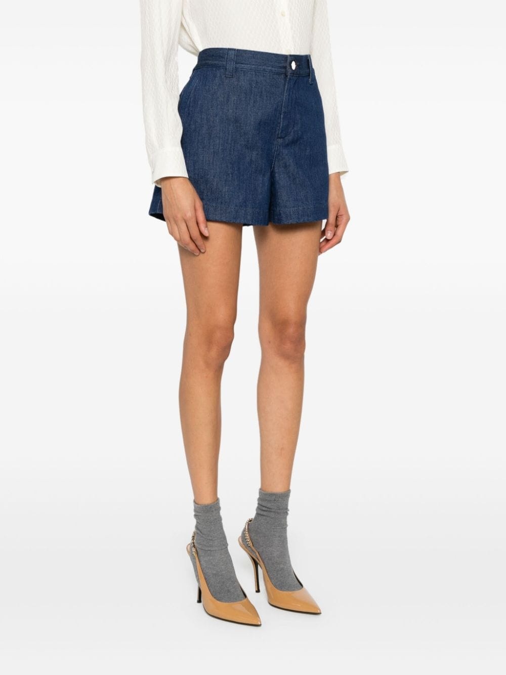Horsebit-detail denim shorts - 3