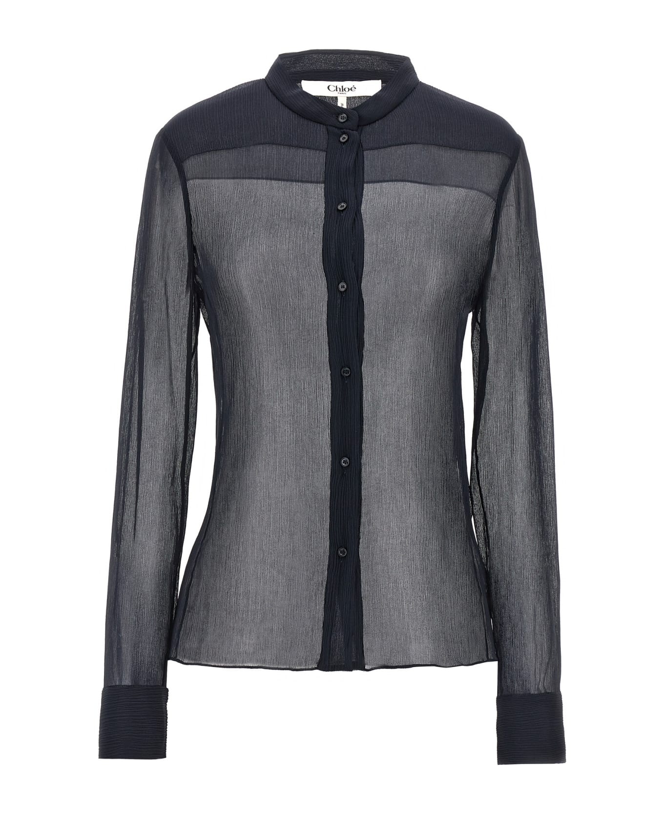 Pleated Silk Shirt - 1