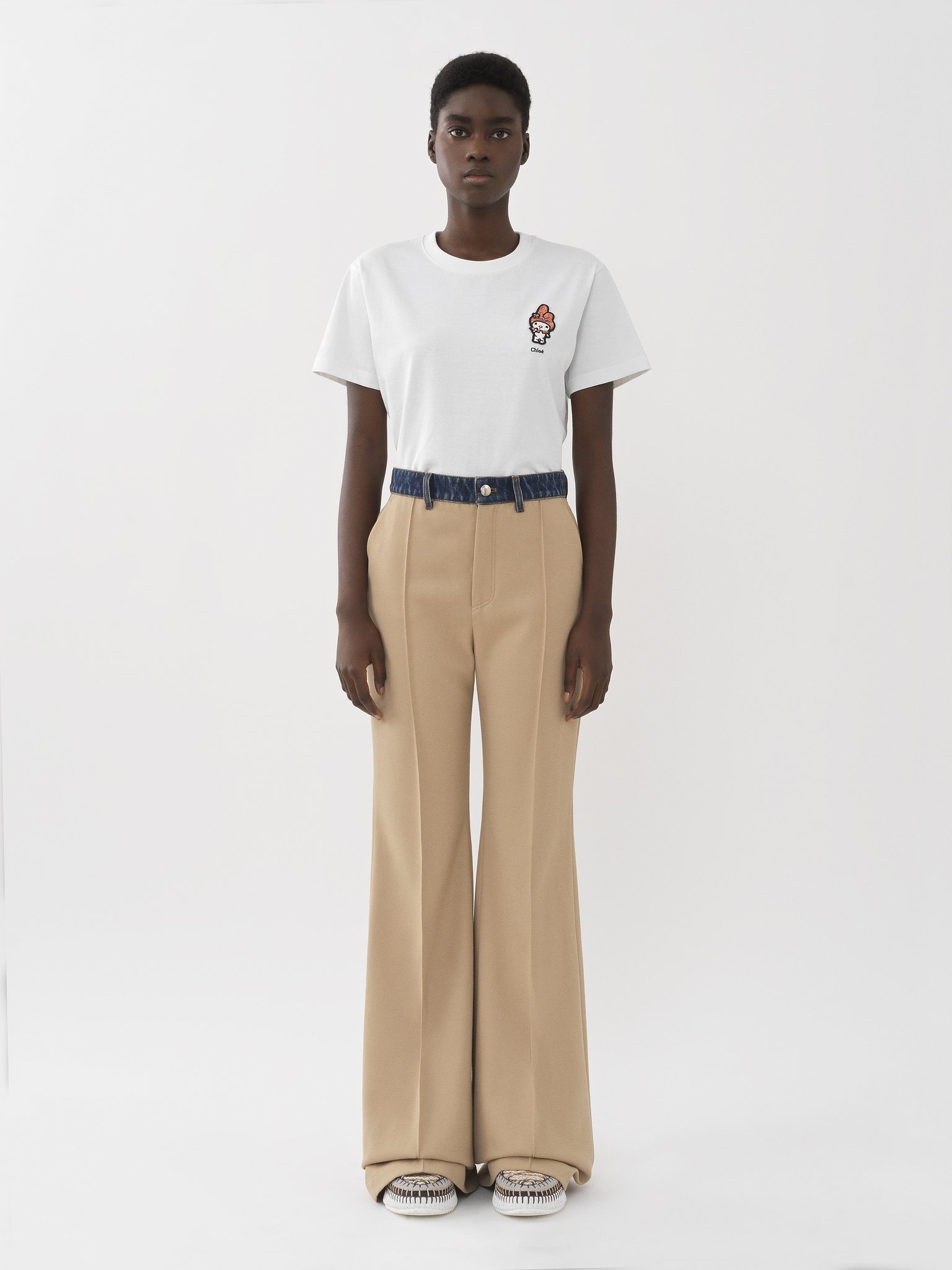 BIMATERIAL FLARE PANTS - 2