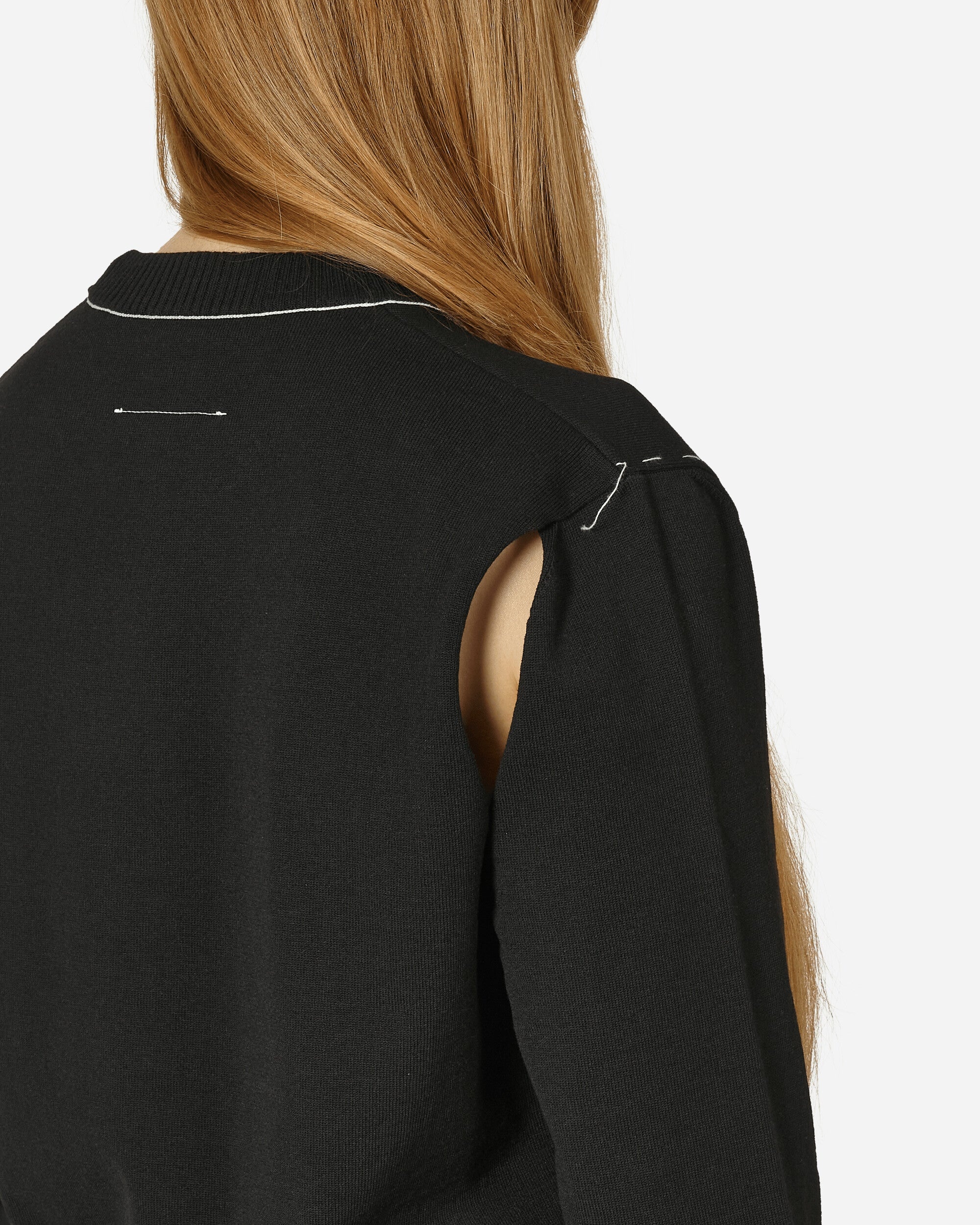 Deconstructed Crewneck Sweater Black - 5