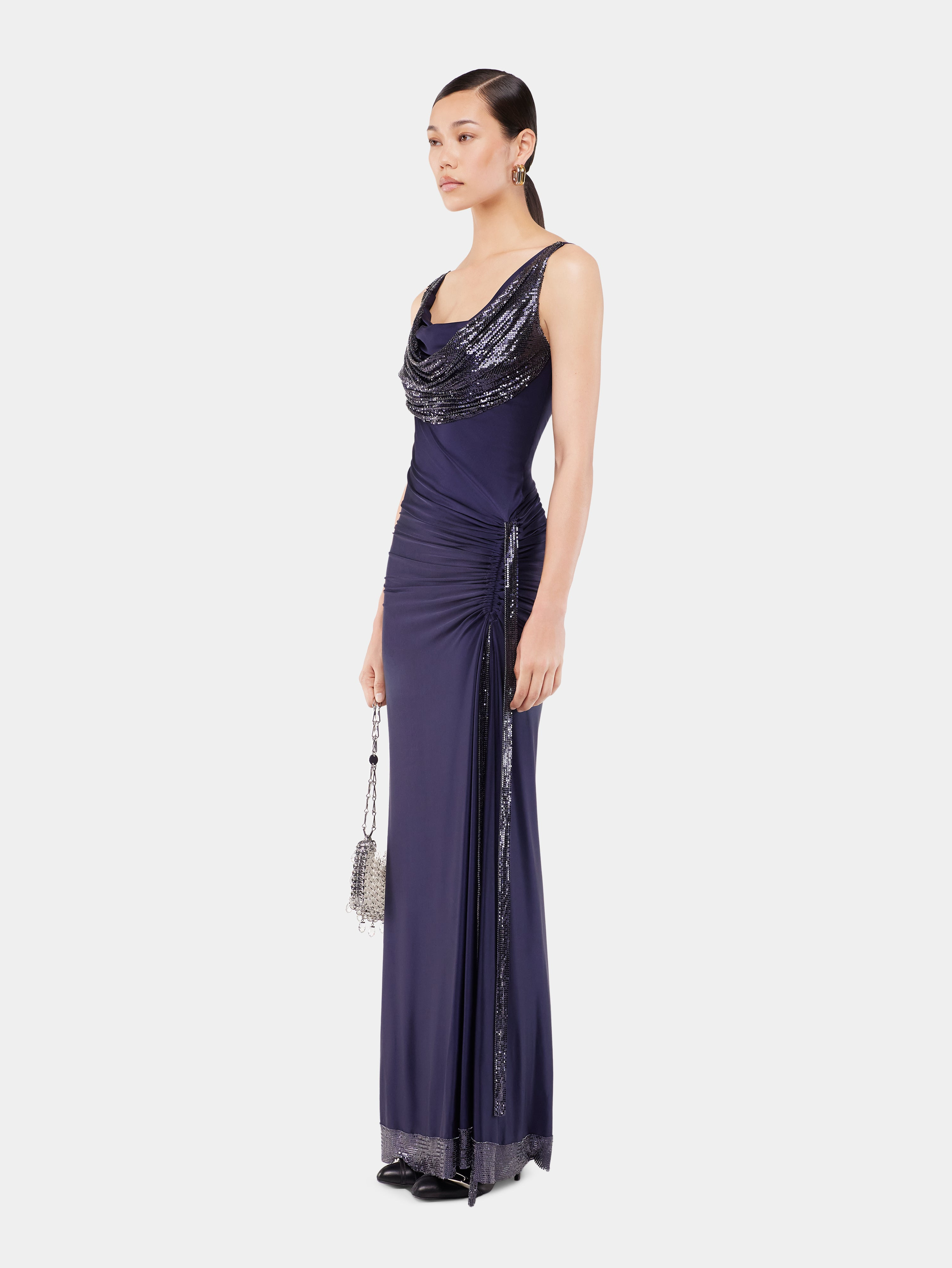 LONG DRESS IN MESH AND JERSEY - 2