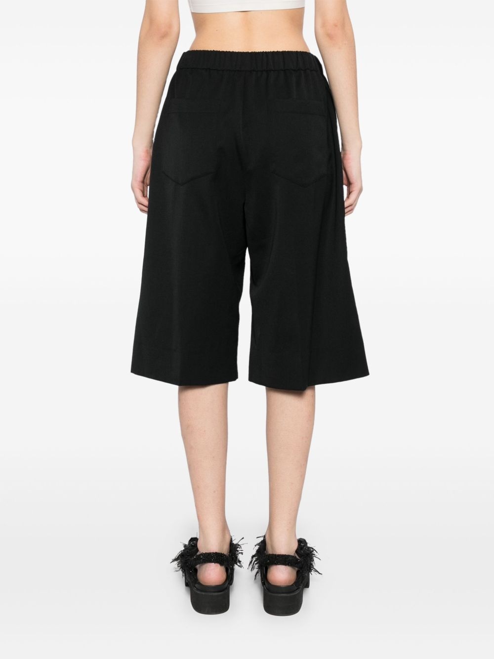 wide-leg elasticated long shorts - 4