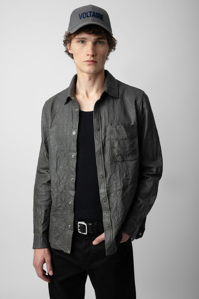 Zadig & Voltaire Serge Crinkled Leather Shirt outlook