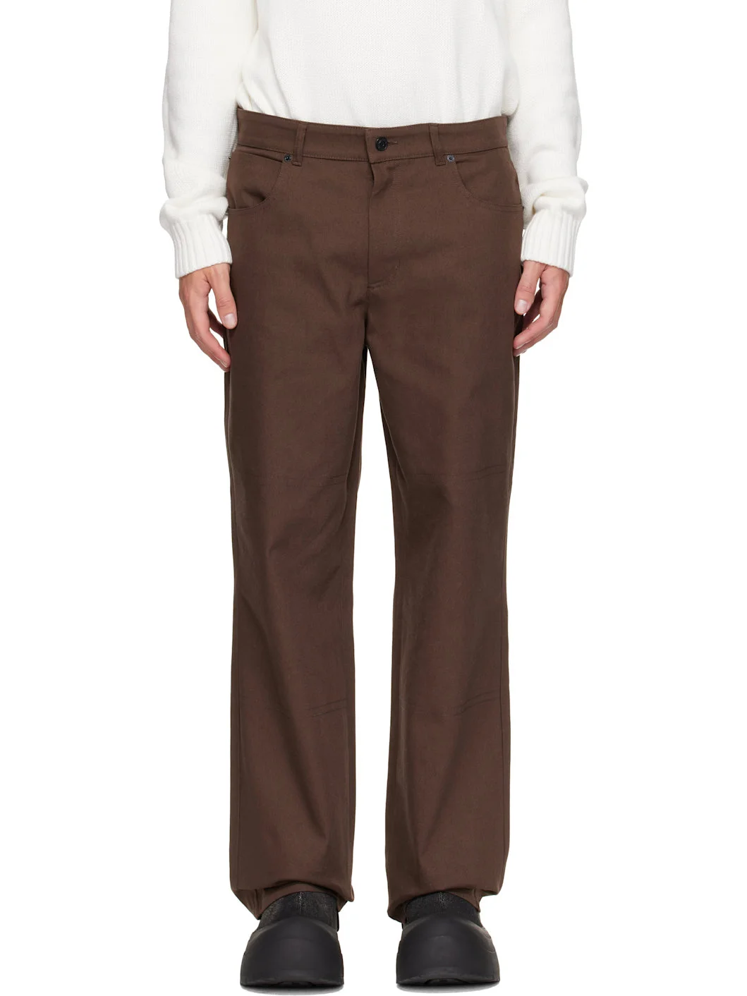 Brown Canvas Cargo Trousers - 1