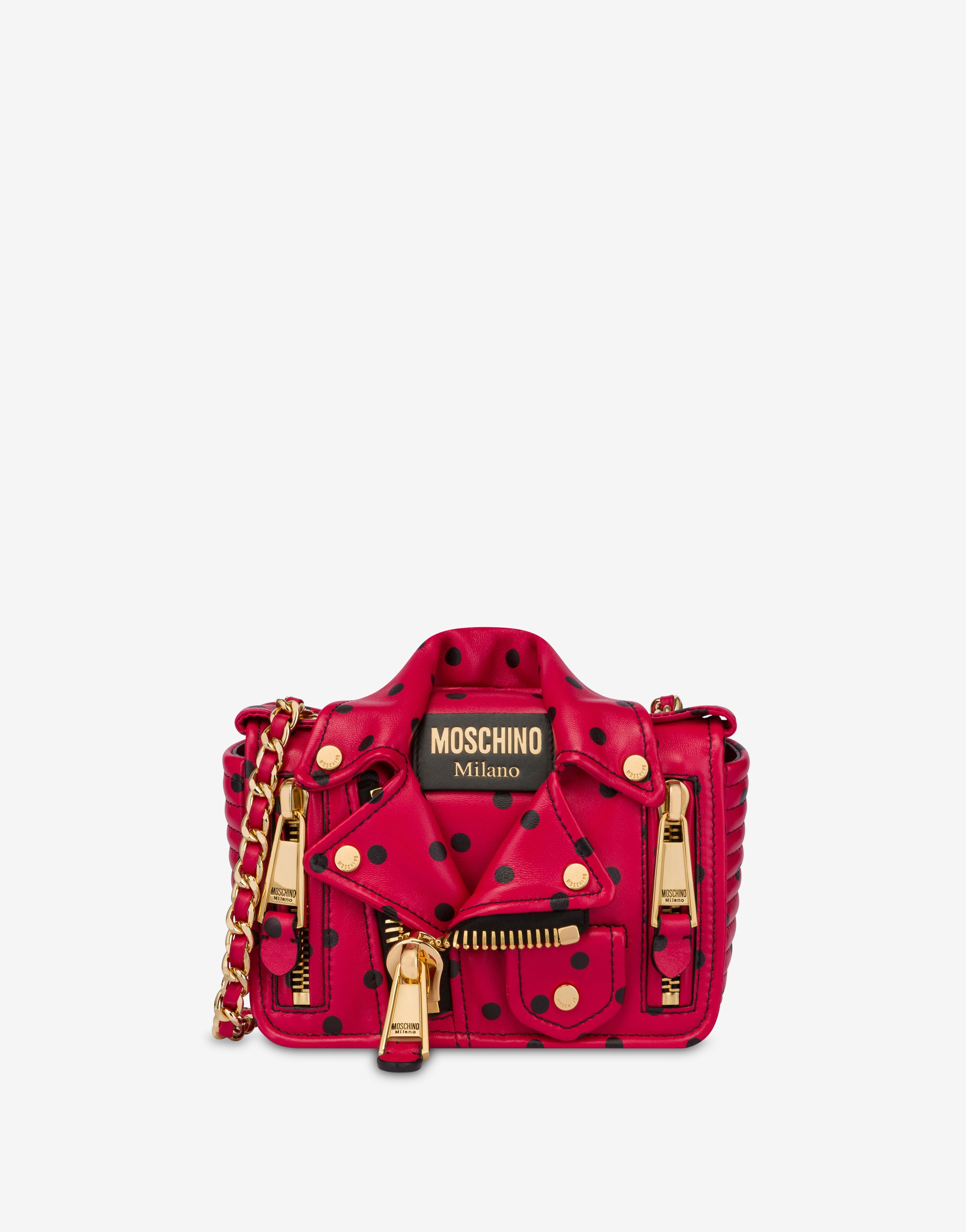 ALL-OVER POLKA DOTS MOSCHINO BIKER BAG - 1