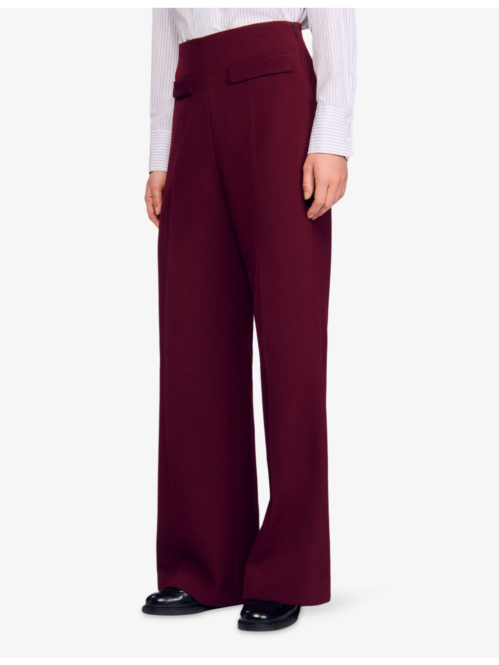 Wide-Leg High-Rise Wool-Blend Trousers - 3