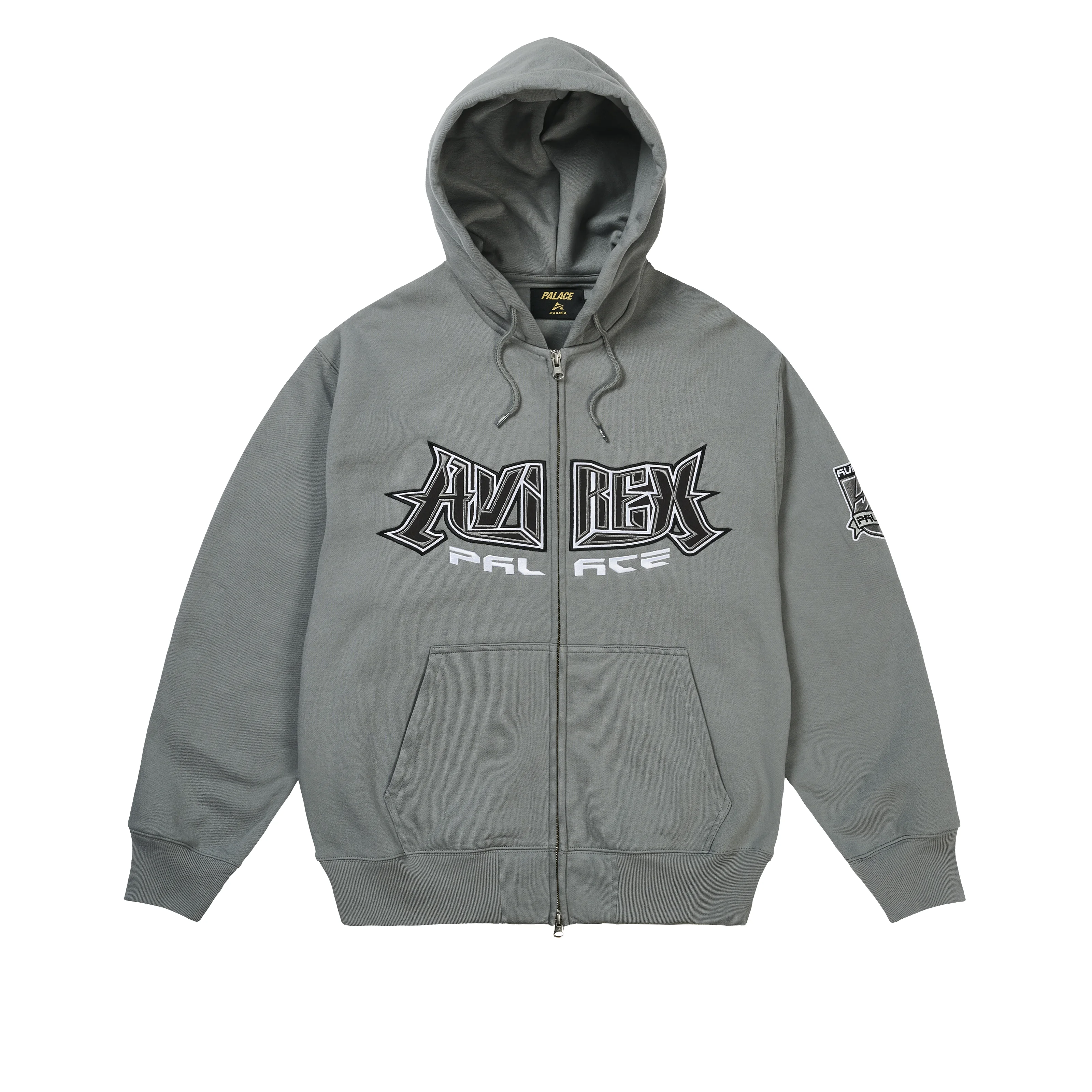 PALACE AVIREX ZIP HOOD CHARCOAL - 1