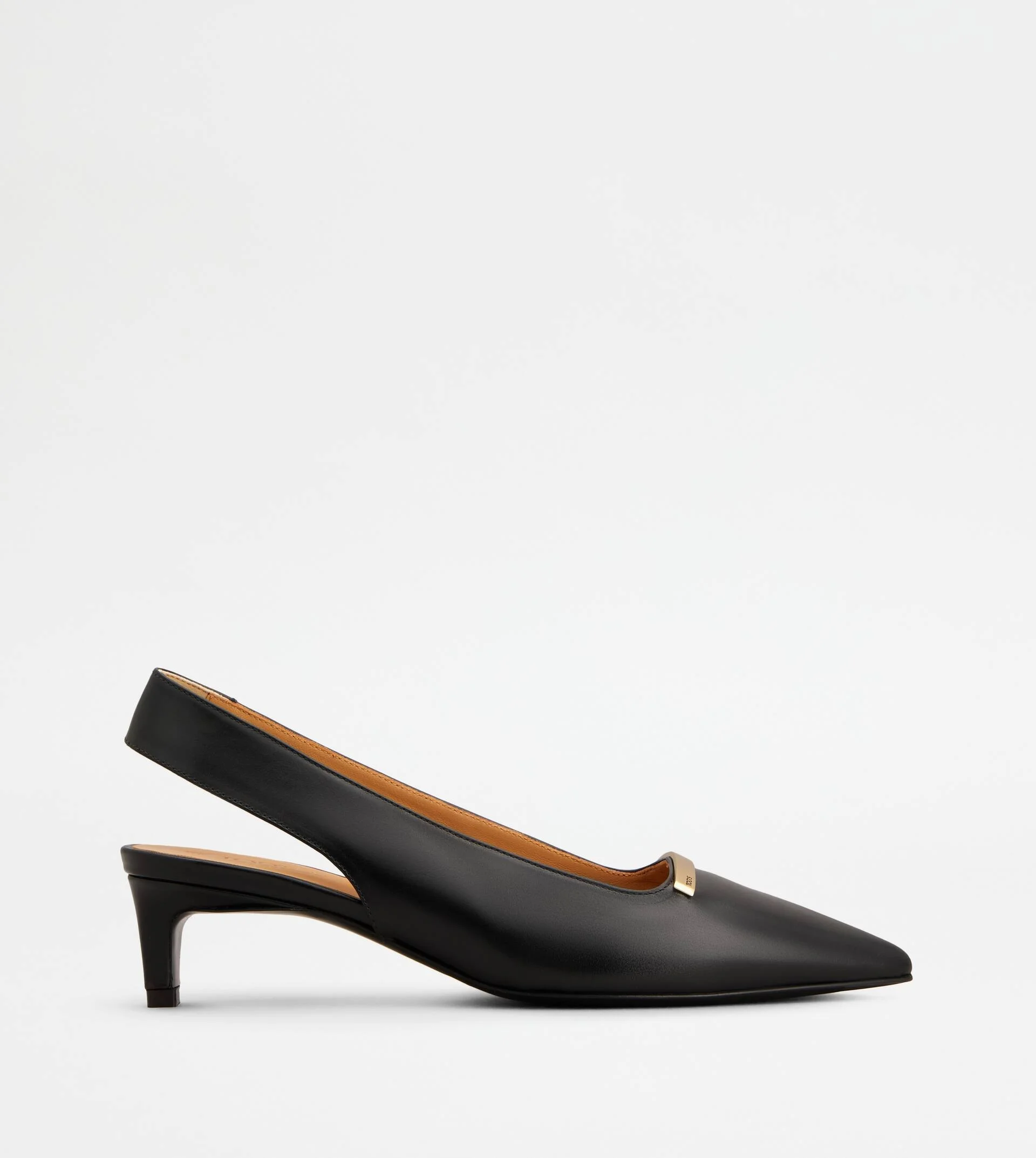 SLINGBACK PUMPS IN LEATHER - BLACK - 1