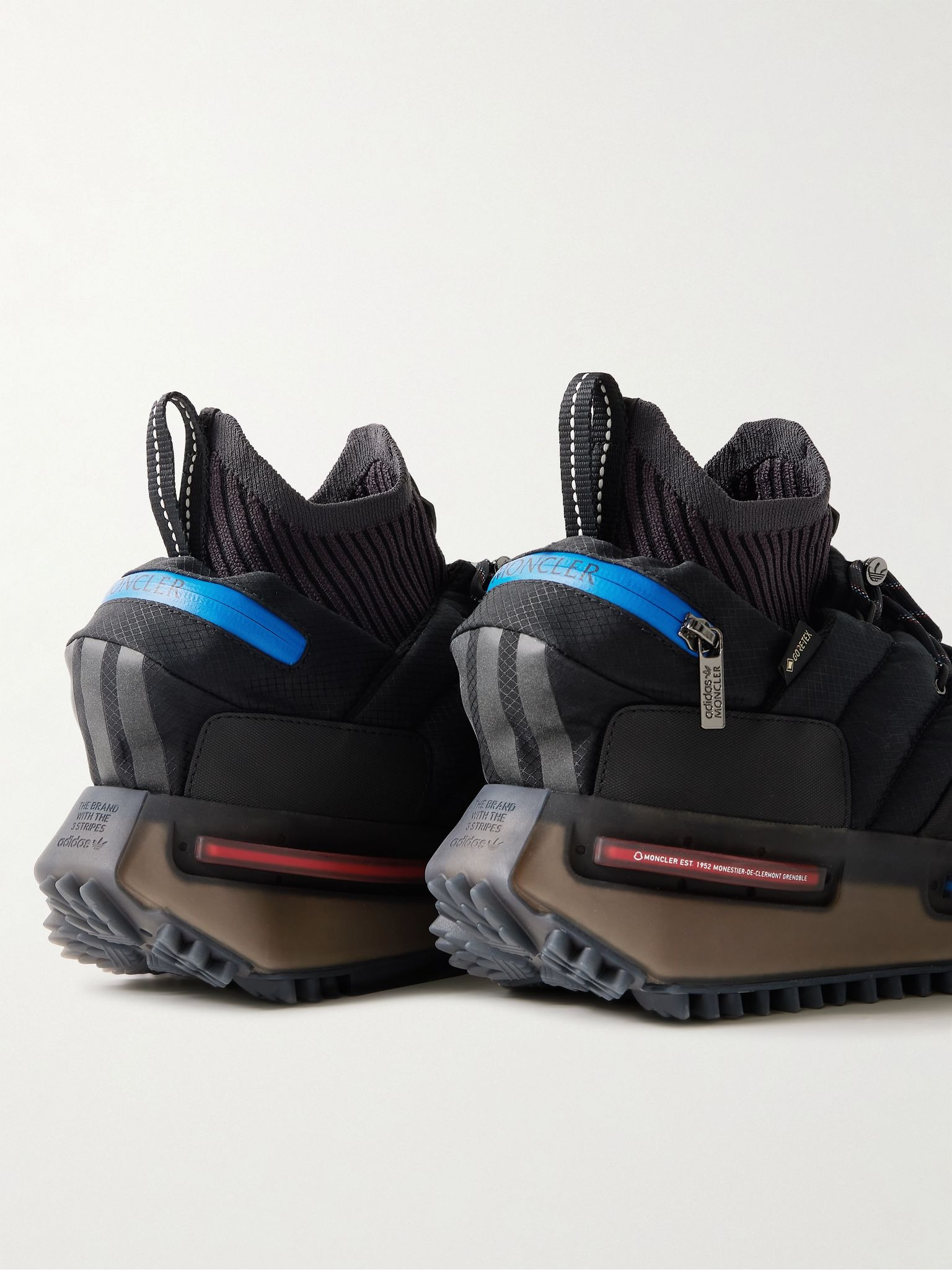 + adidas Originals NMD Runner Stretch Jersey-Trimmed Quilted GORE-TEX High-Top Sneakers Black - 5
