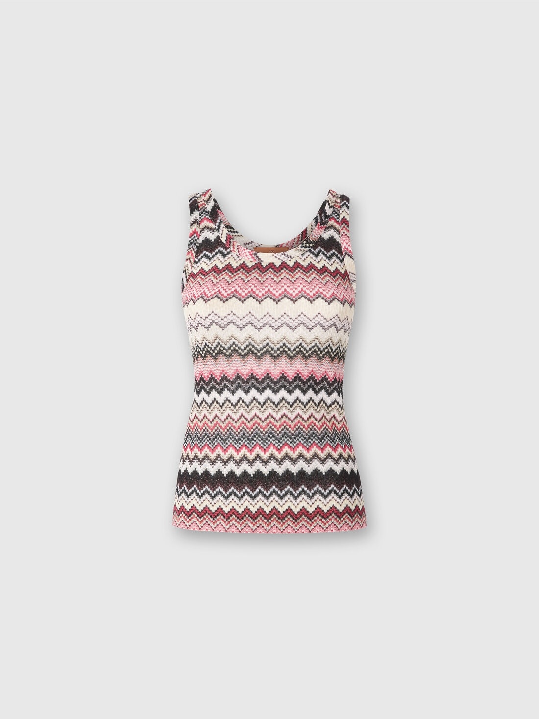 Tank top with serrated lamé zigzag pattern - 1