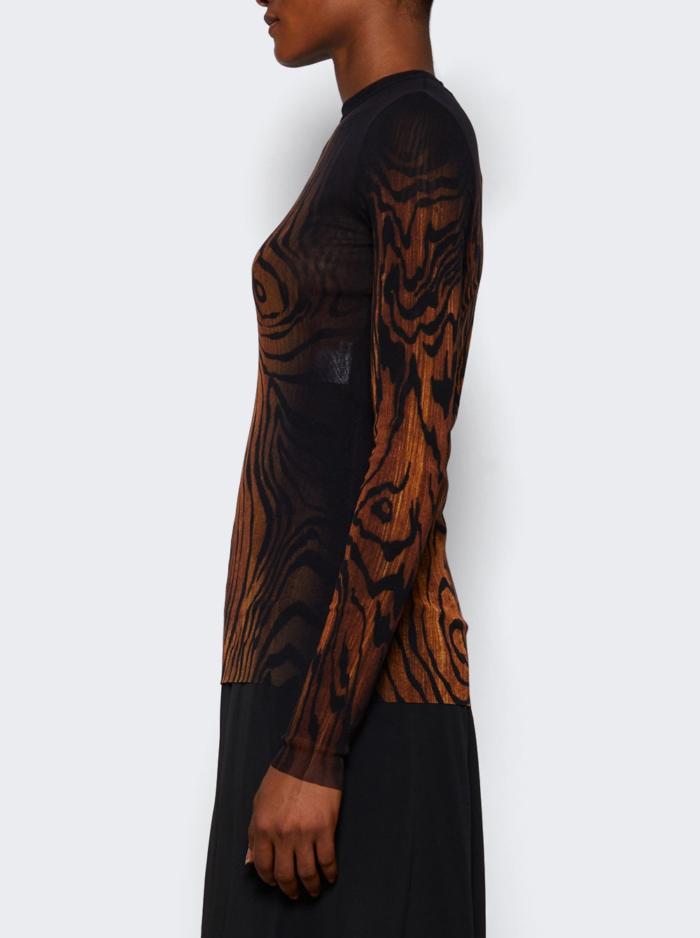 Mesh Long Sleeve Top Brown - 3