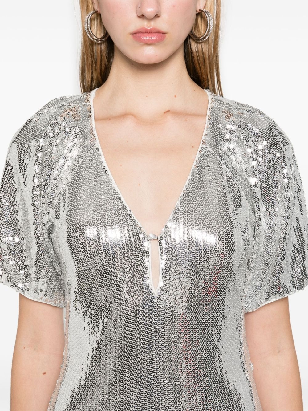 sequinned midi dress - 5