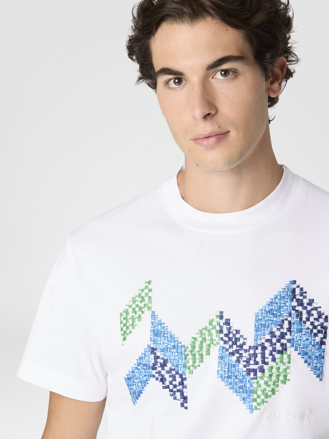 Short Sleeve T-Shirt with Flame Zigzag Insert and Logo - 5