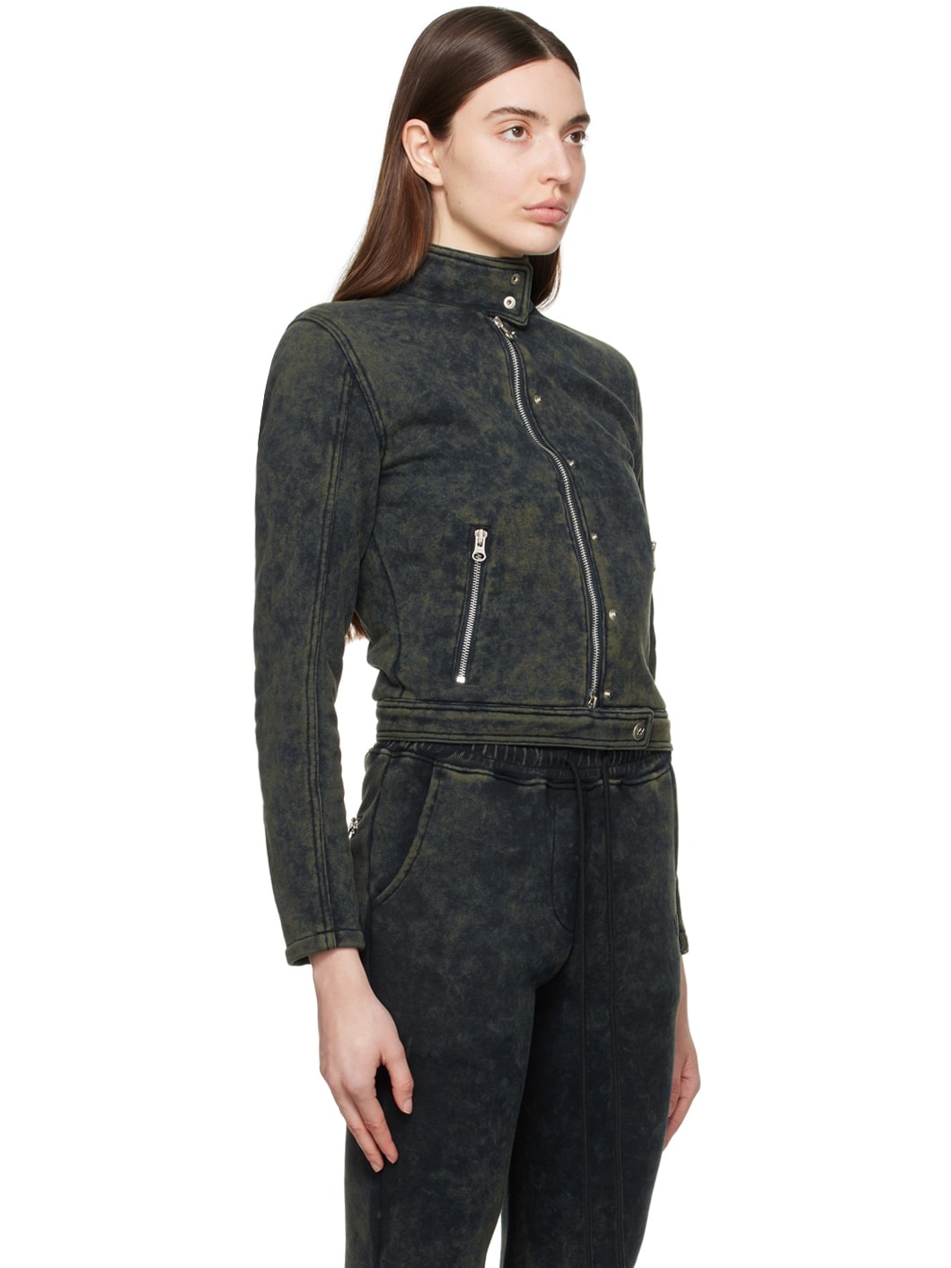 Navy Faded Biker Jacket - 2