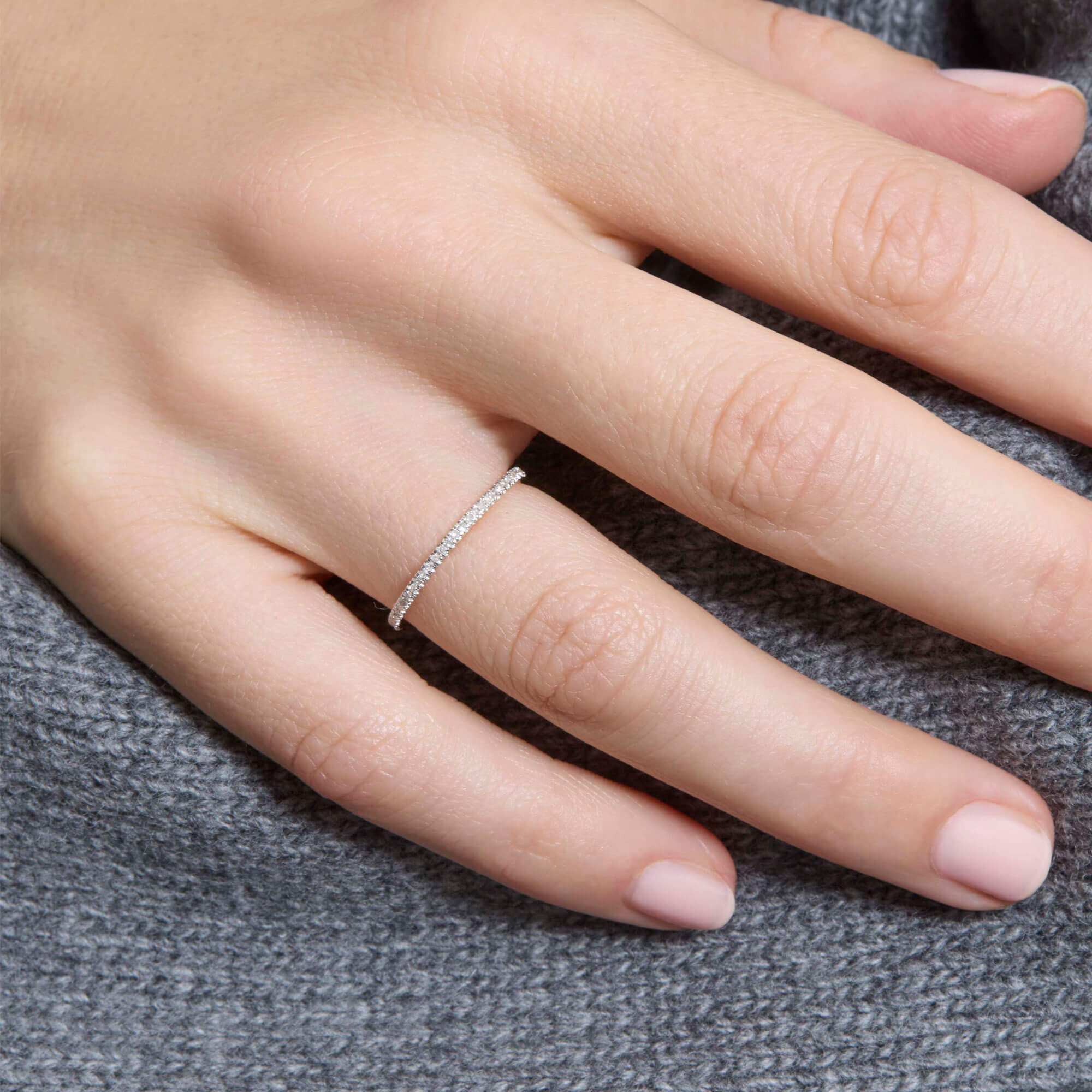 White Diamond Pave Eternity Band - 2