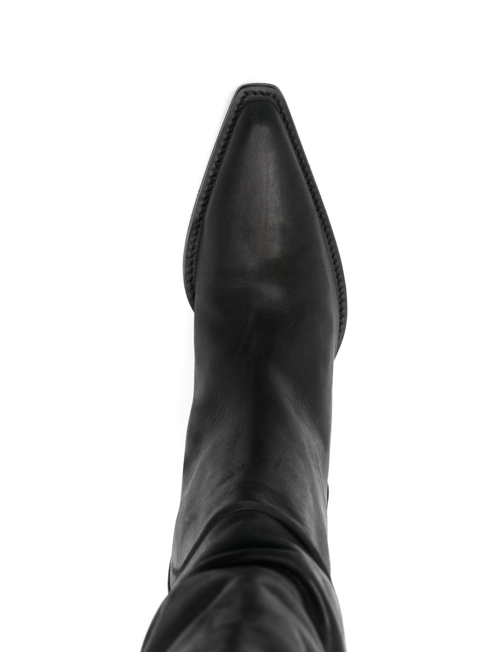 45mm leather pointed-toe boots - 4