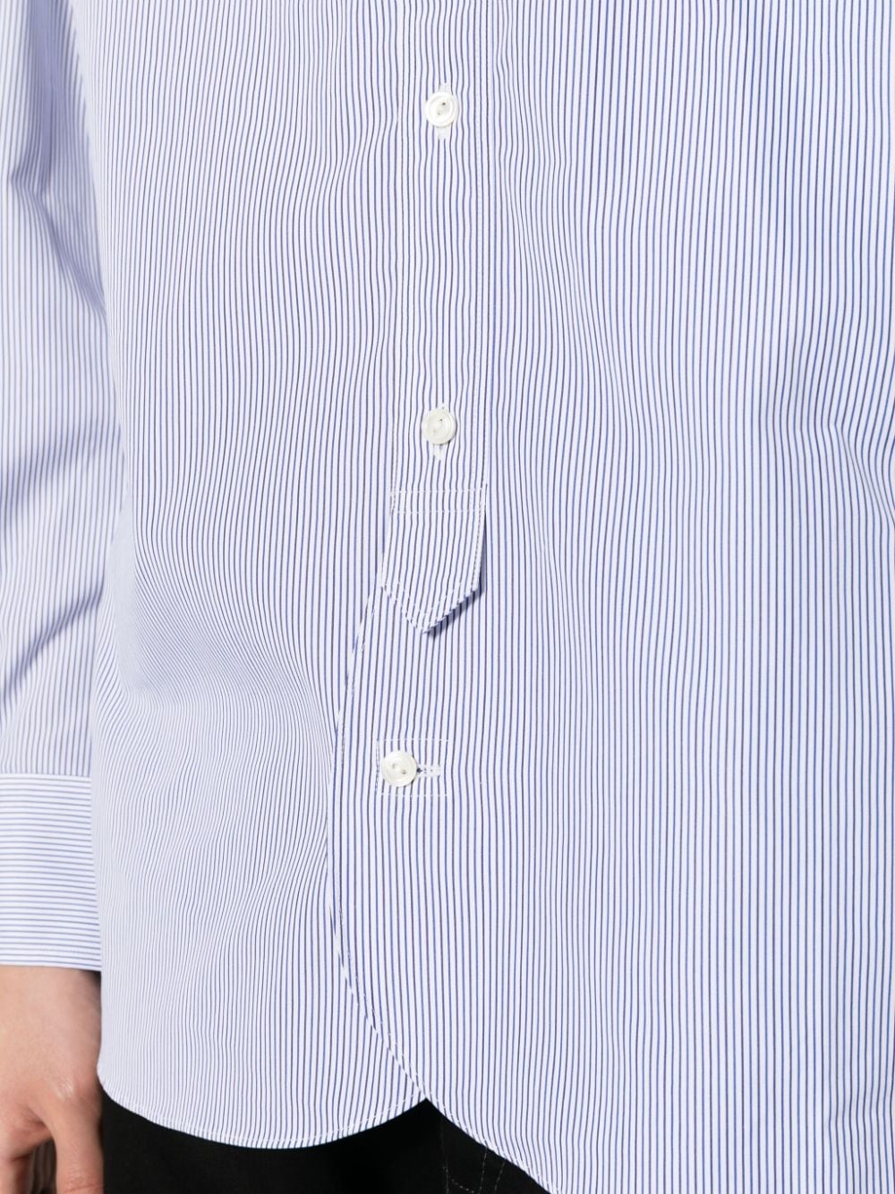 panelled striped cotton shirt - 5