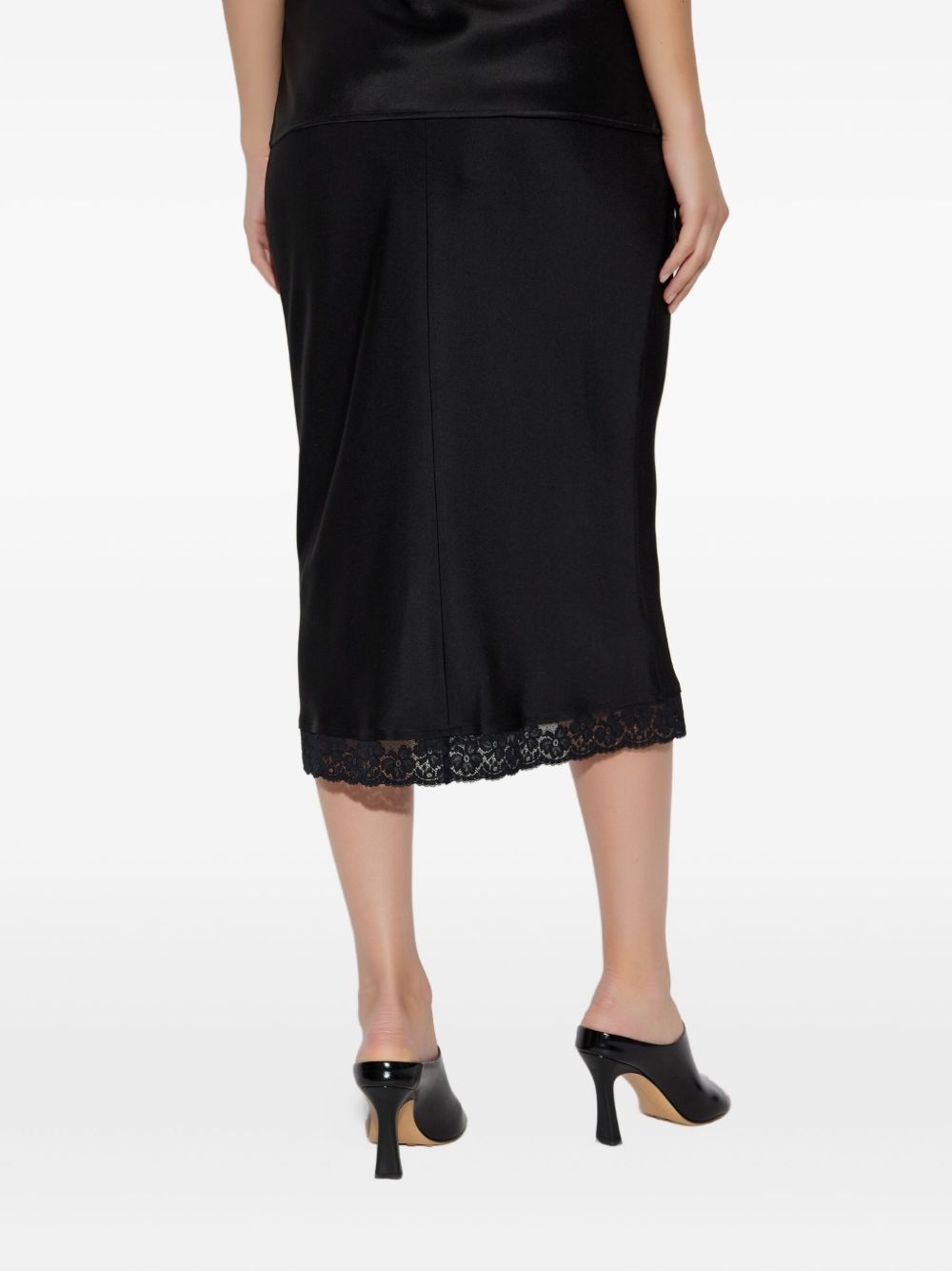 lace-trimmed pencil skirt - 4