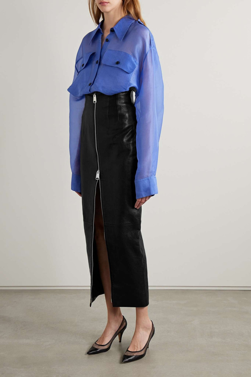 KHAITE Ruddy leather maxi skirt outlook
