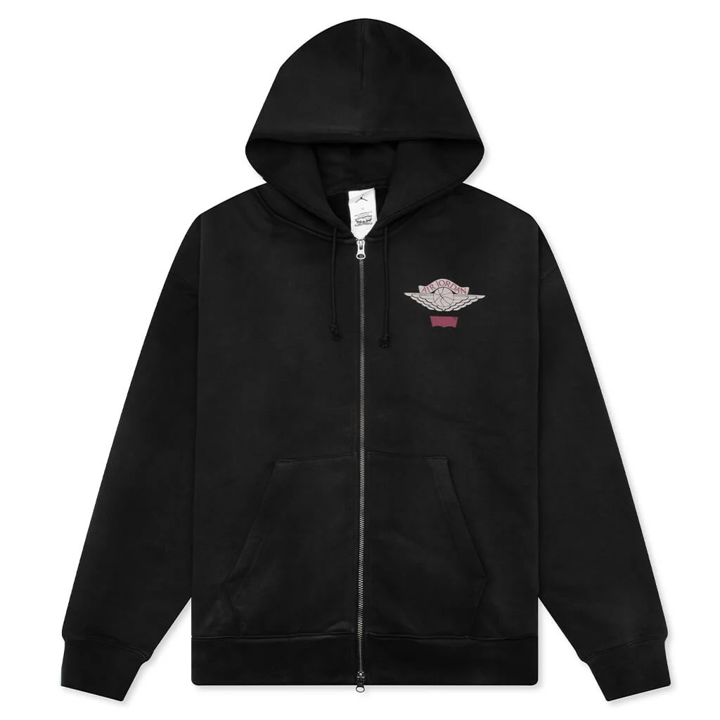 JORDAN X LEVI'S HOODIE - BLACK/PALE IVORY/GYM RED - 1